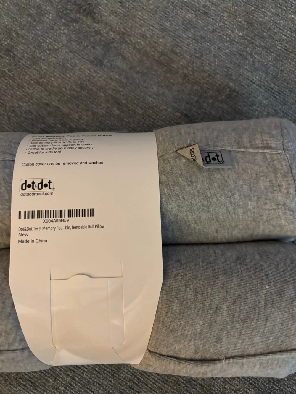 Twist Memory Foam Travel Pillow - Gray